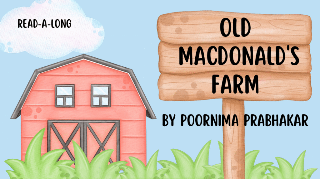 old macdonald's farm nursery rhyme presentation in colorful watercolor style