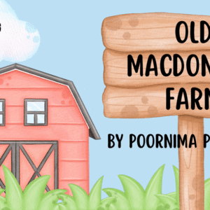 old macdonald's farm nursery rhyme presentation in colorful watercolor style